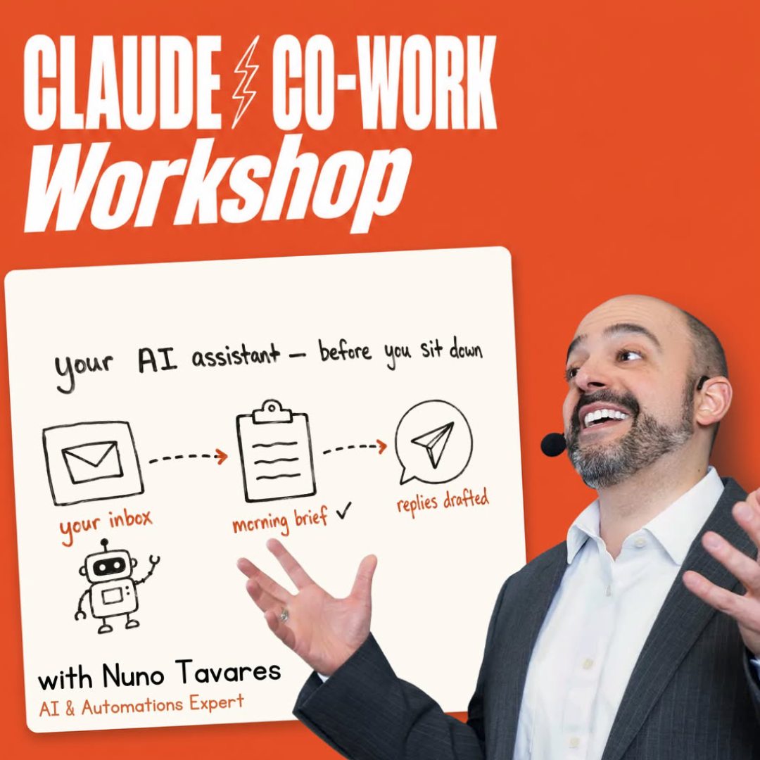 Claude Co-Work Workshop with Nuno Tavares — build your personal AI operating system.